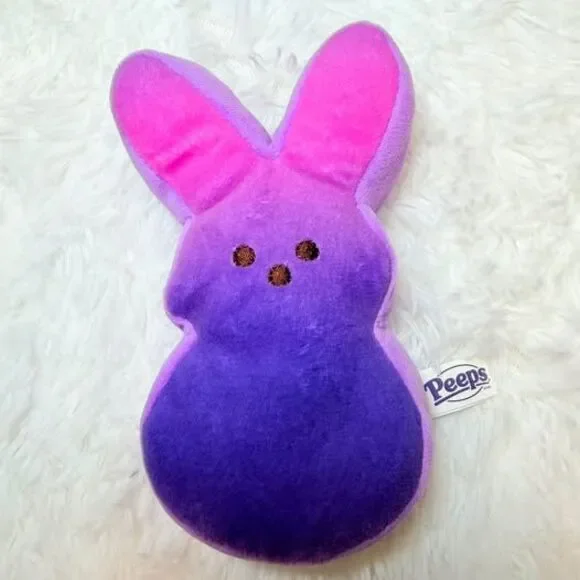 Peeps Bunny Plush Purple Pink Stuffed Animal Easter Gift Cute Toy - Picture 6 of 8